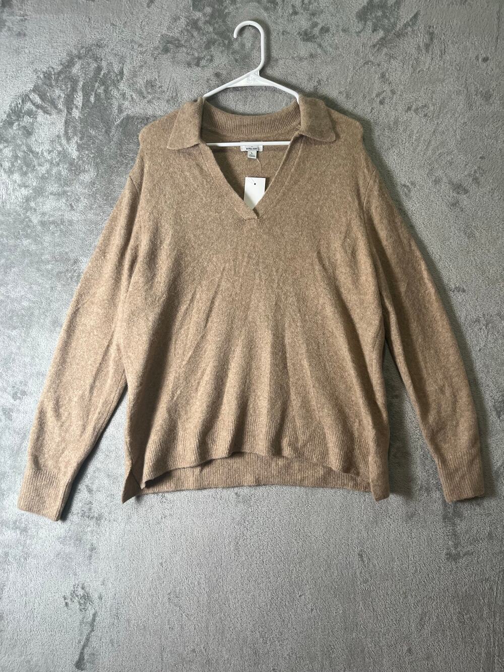 J.Crew Extra Soft Yarn Sweater Wool Brown Collared Pullover Preppy Quiet Luxury